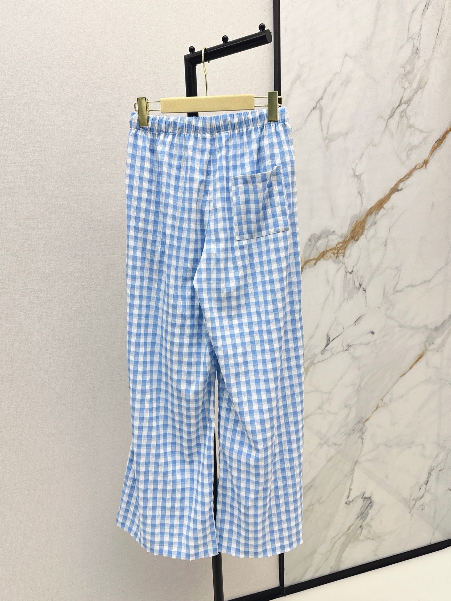 M*u 25ss check drawstring pants