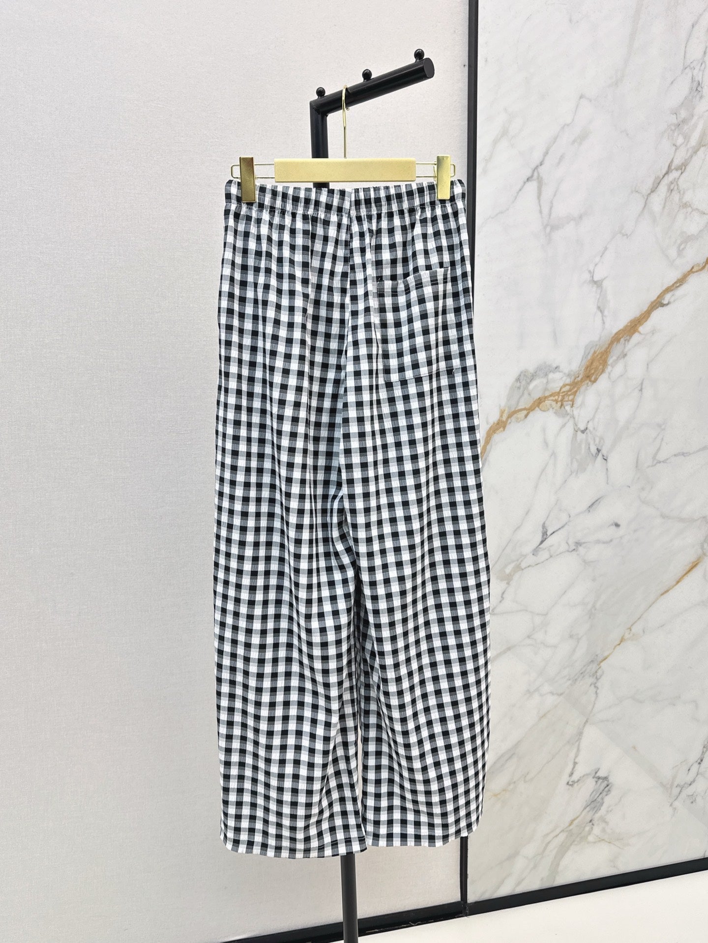 M*u 25ss check drawstring pants
