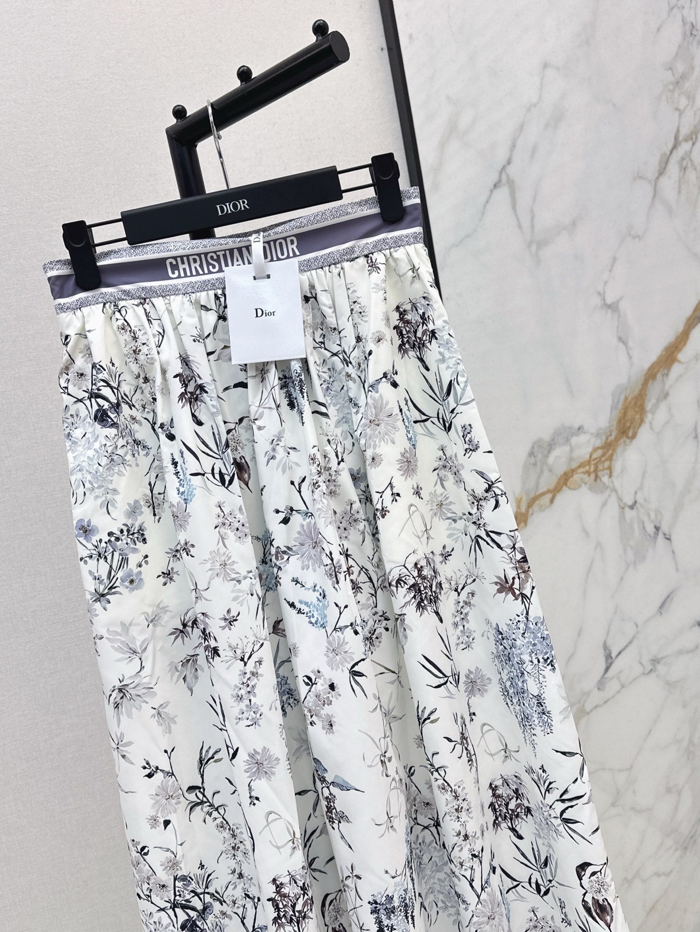 D*r 25ss print flared mid-length skirt