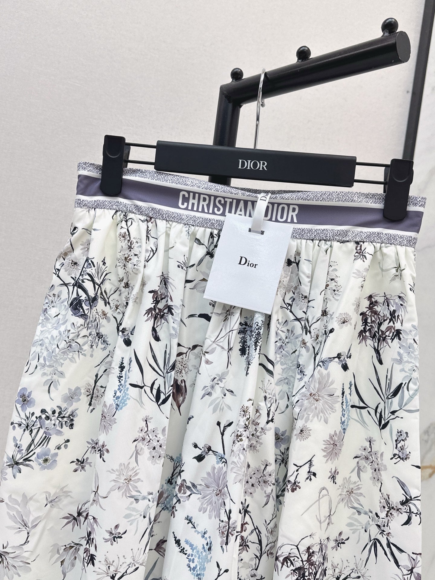D*r 25ss print flared mid-length skirt