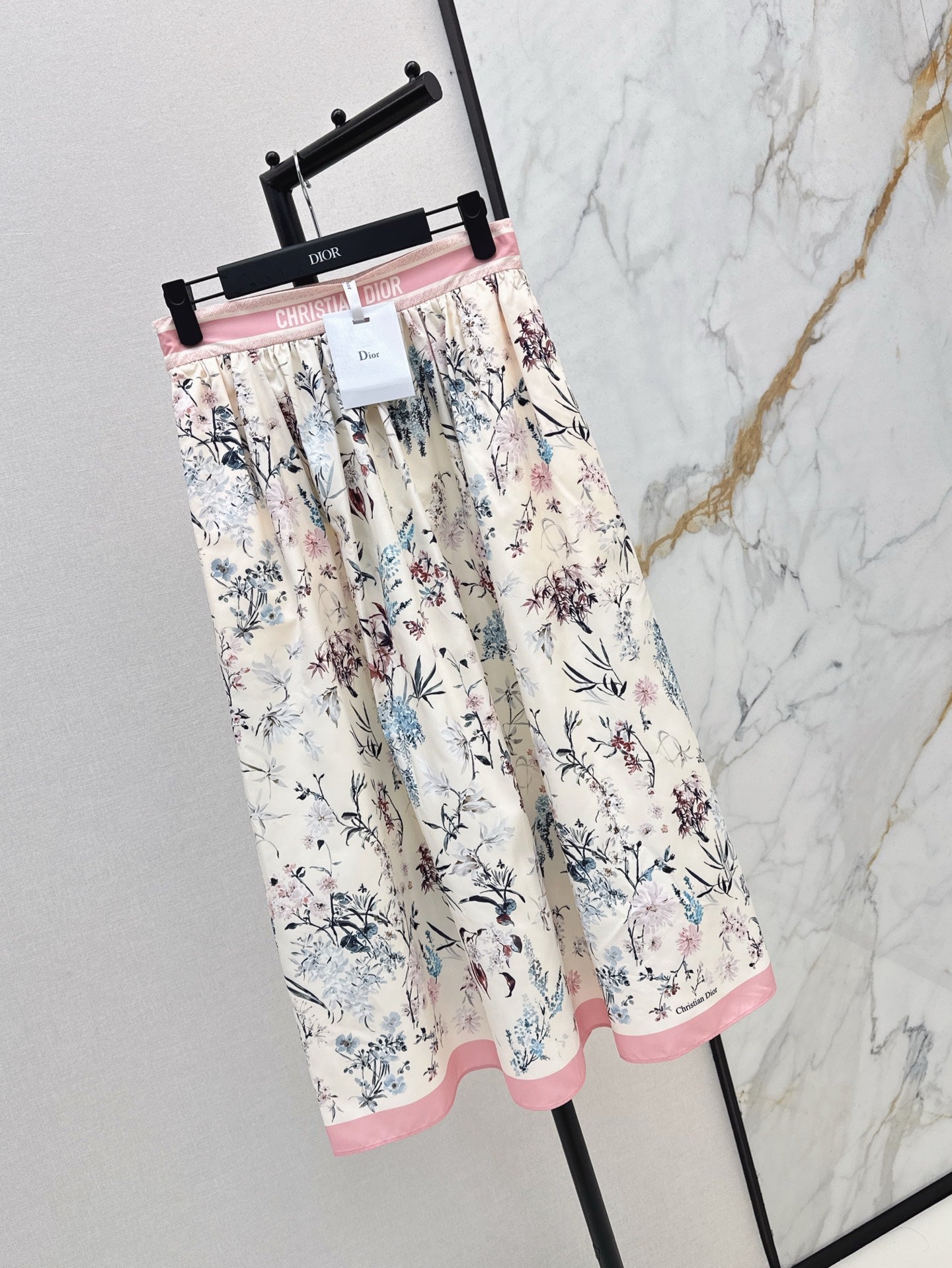 D*r 25ss print flared mid-length skirt