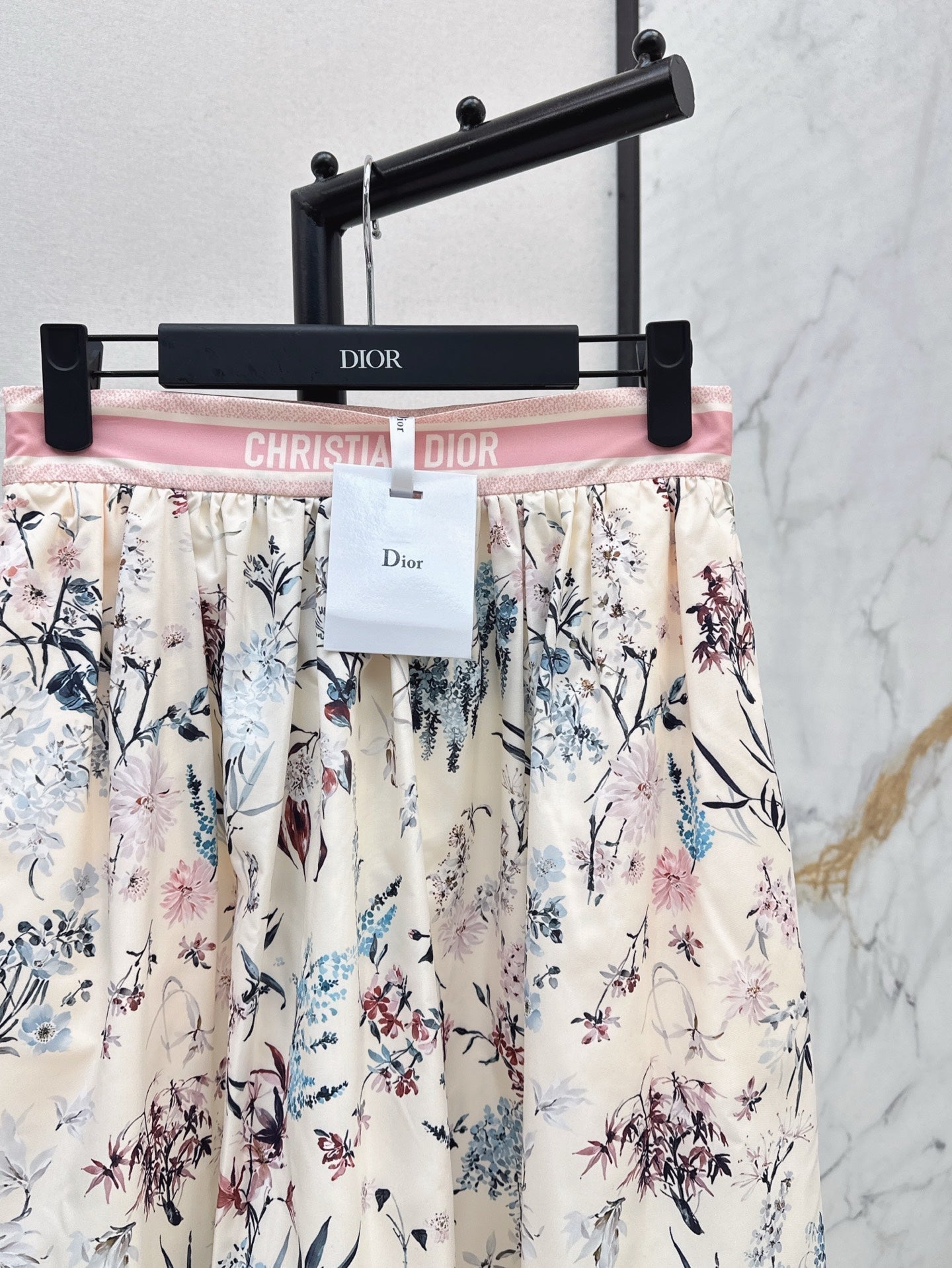 D*r 25ss print flared mid-length skirt