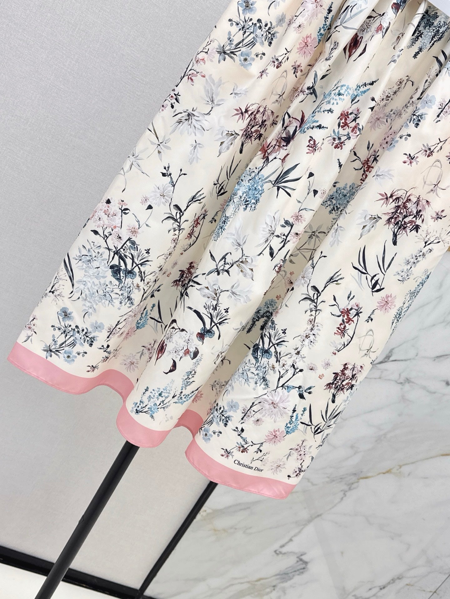 D*r 25ss print flared mid-length skirt