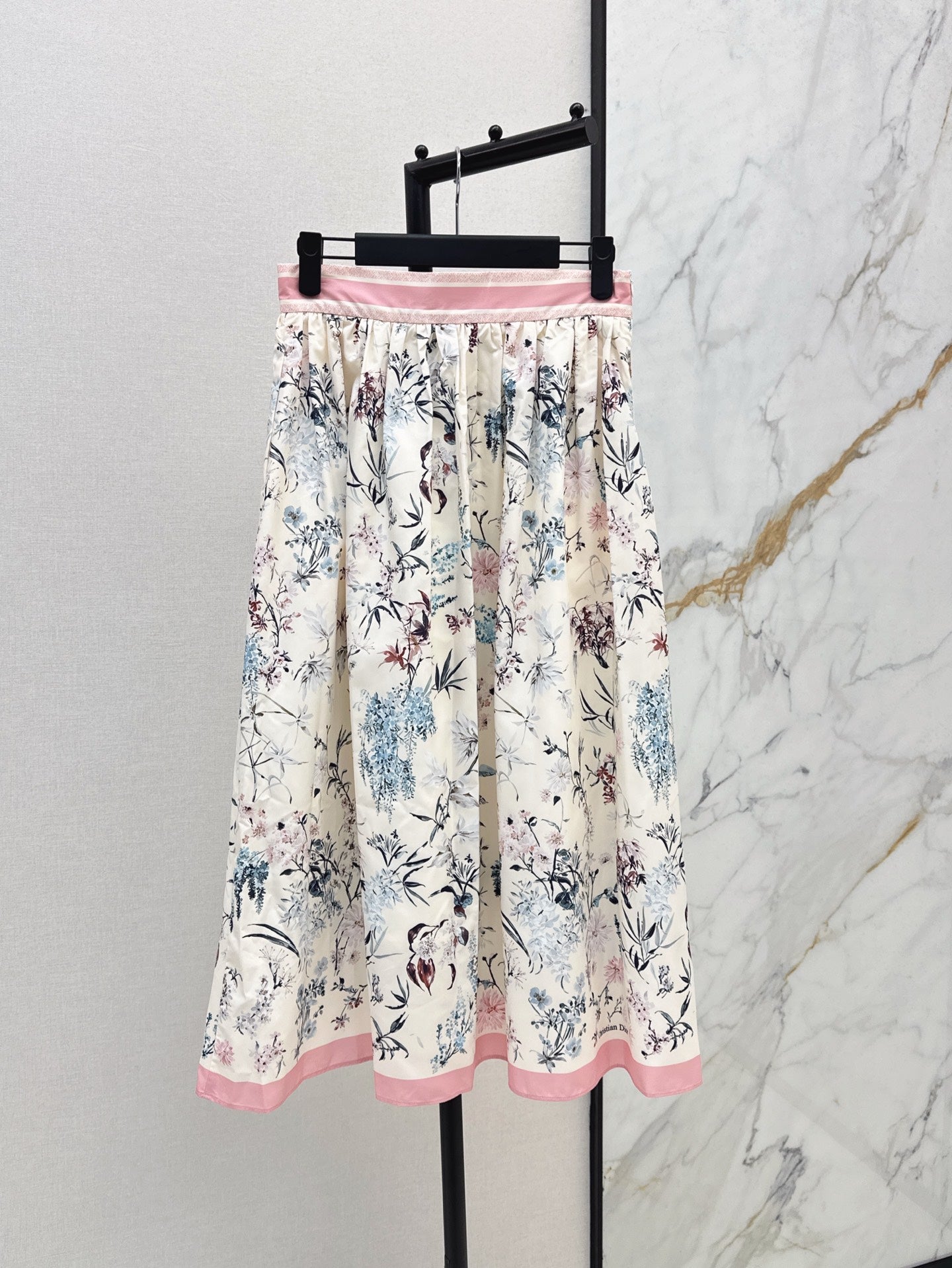 D*r 25ss print flared mid-length skirt