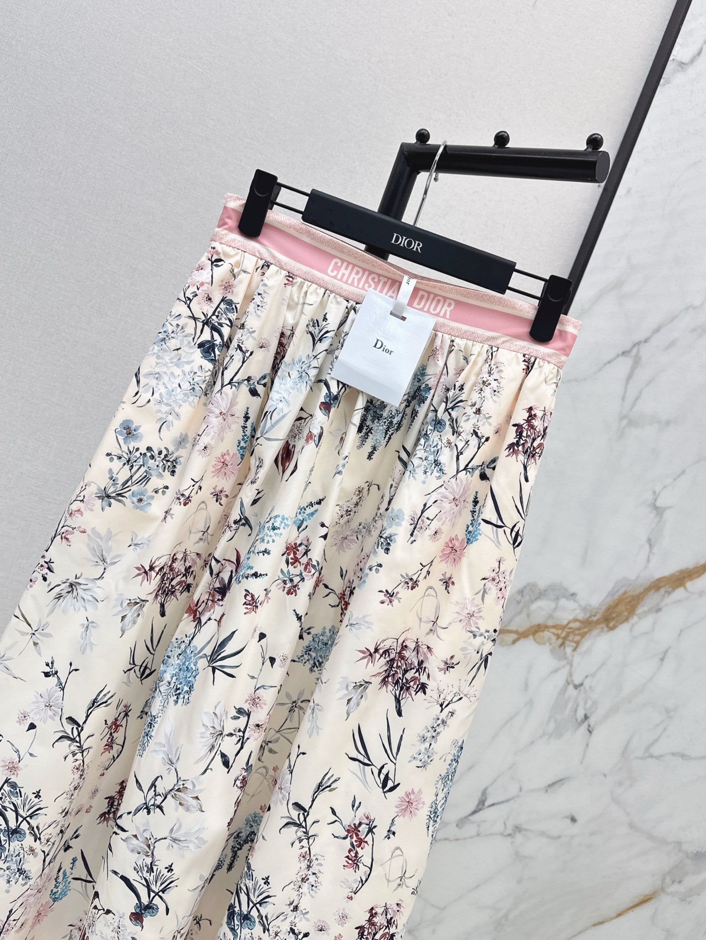 D*r 25ss print flared mid-length skirt