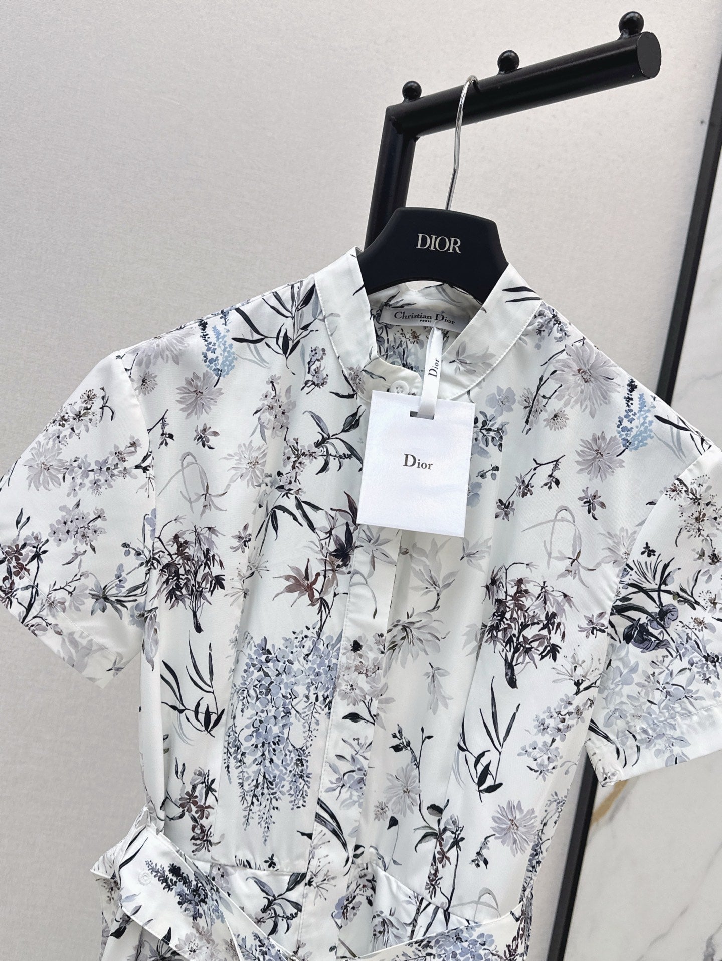 D*r 25ss printed twill belted dress