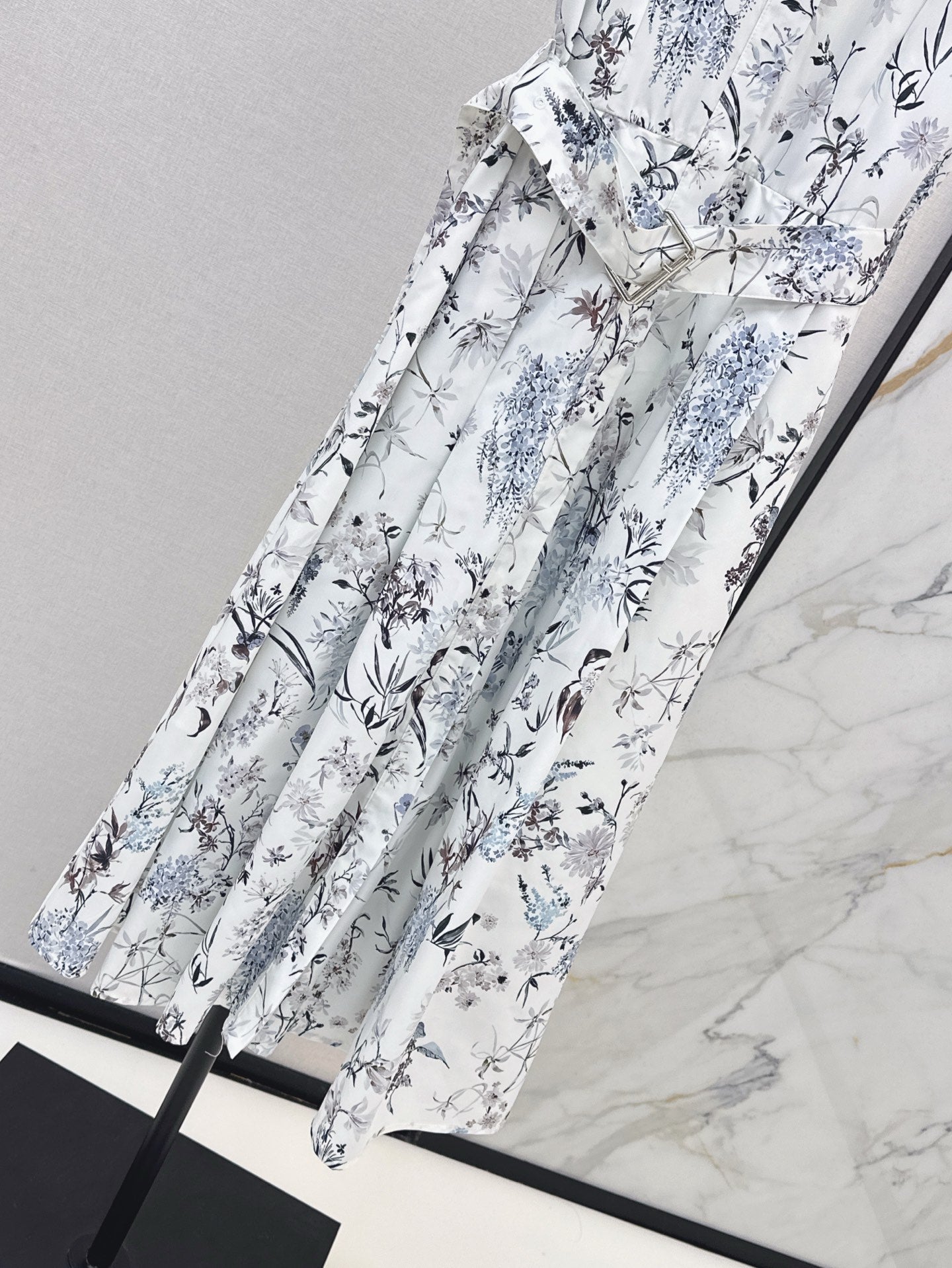 D*r 25ss printed twill belted dress