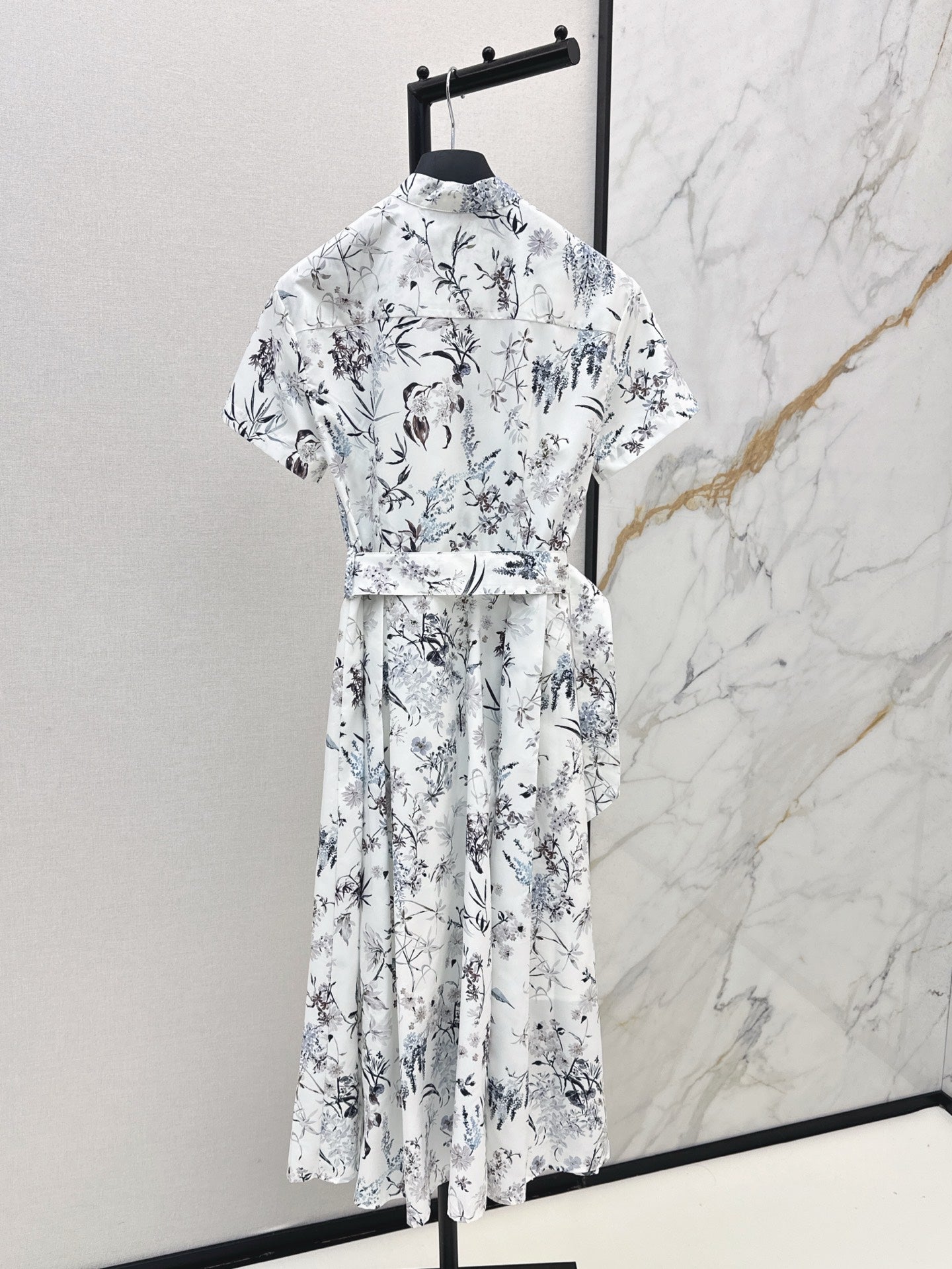 D*r 25ss printed twill belted dress