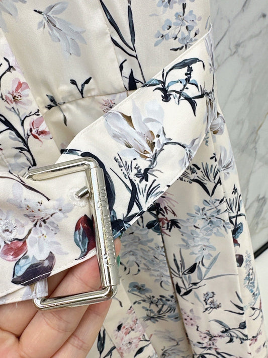 D*r 25ss printed twill belted dress