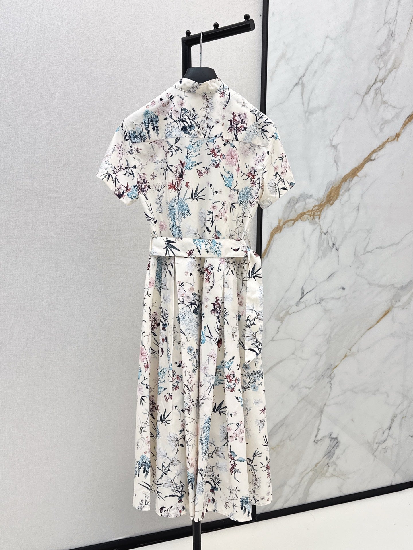 D*r 25ss printed twill belted dress