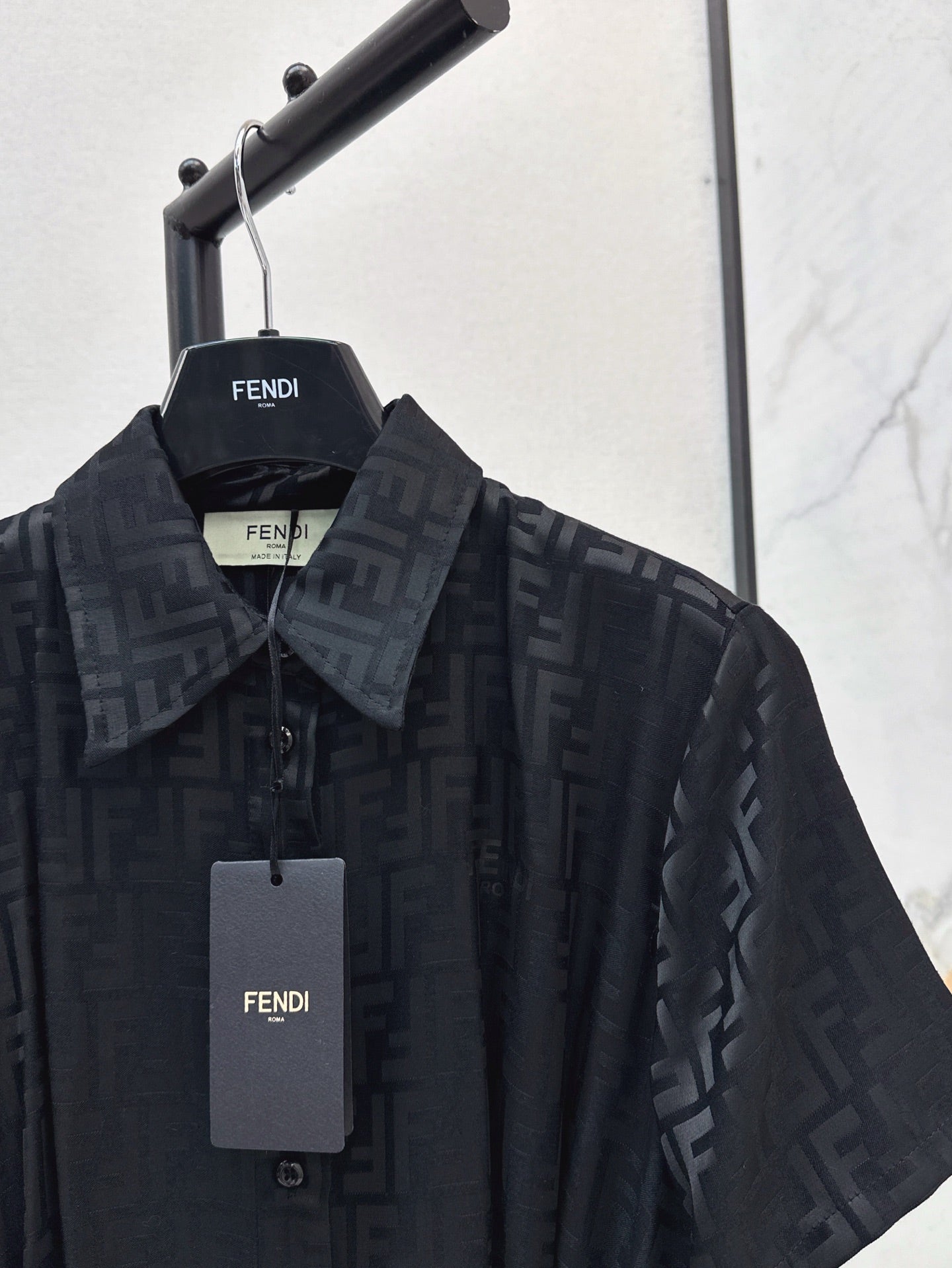 Fd* 25ss FF printed tied belt shirt dress