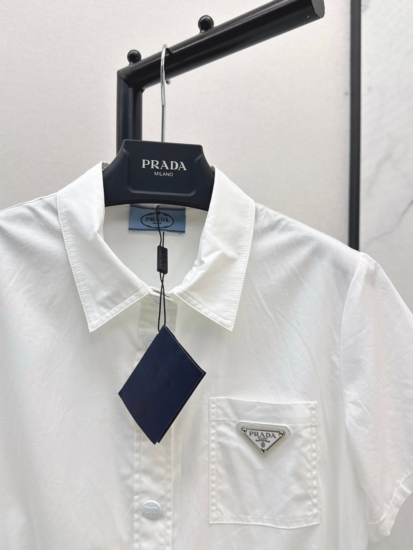 Pra* 25ss drawstring pleated shirt dress