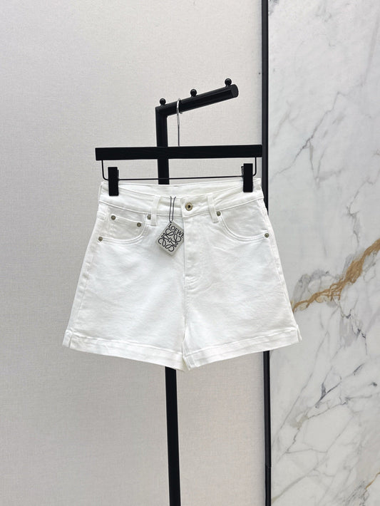 Loe* 25ss anagram embroidered denim shorts