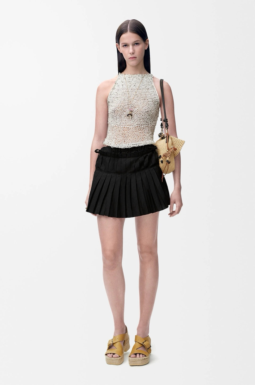 Loe* 25ss pleated mini skirt