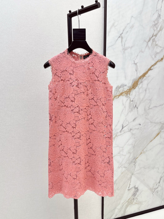 D*Gab 25ss sleeveless floral lace fit A-line dress