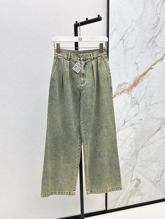 Loe* 25ss pleated front denim pants