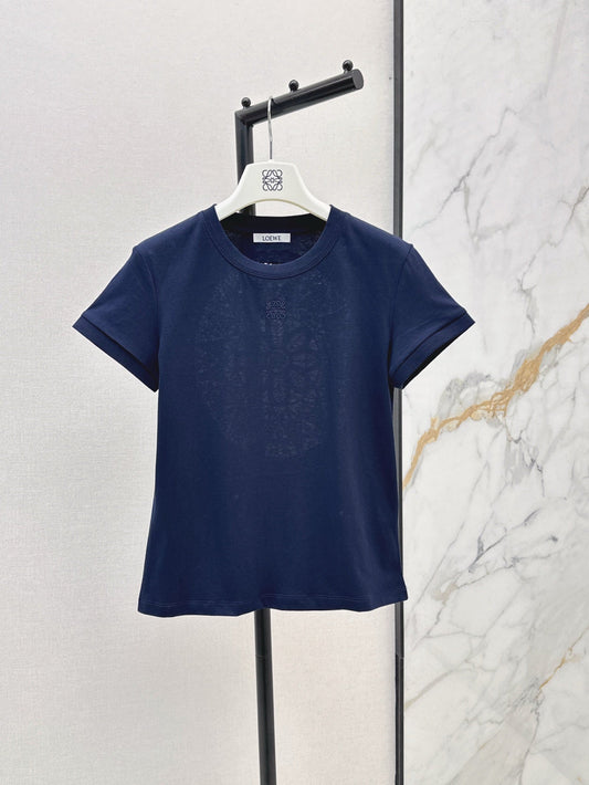 Loe* 25ss lace back cotton t-shirt