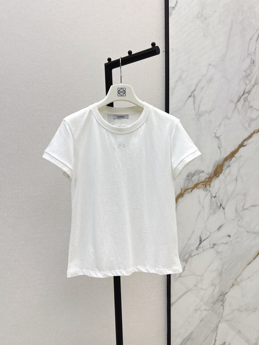Loe* 25ss lace back cotton t-shirt
