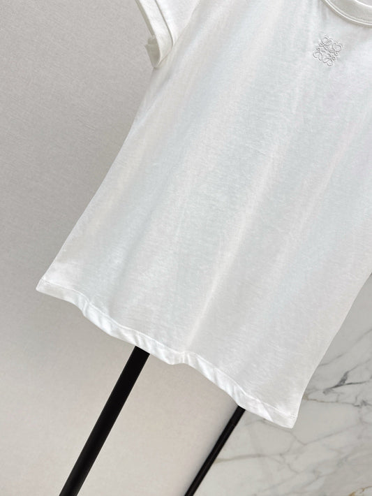 Loe* 25ss lace back cotton t-shirt