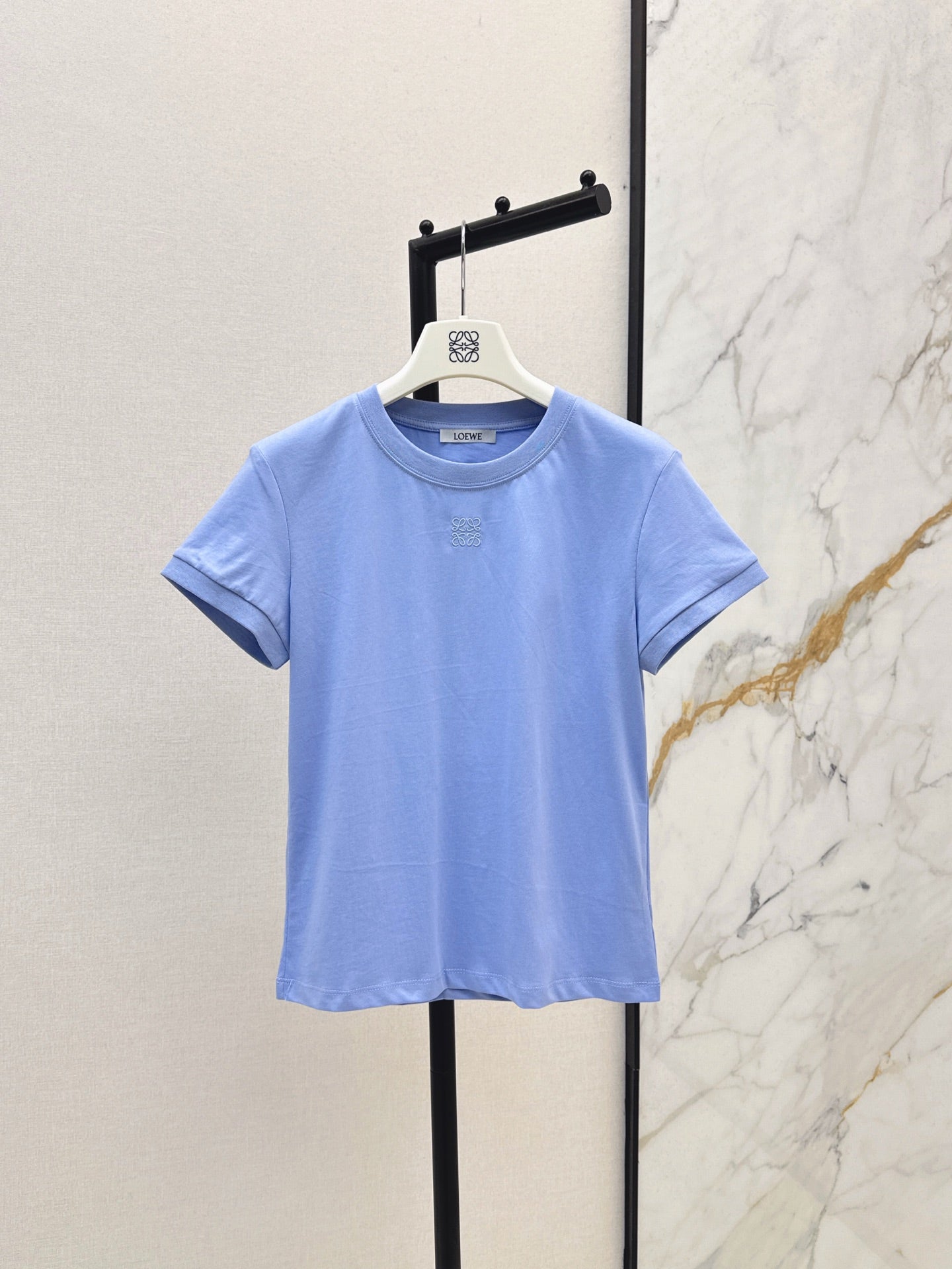 Loe* 25ss lace back cotton t-shirt