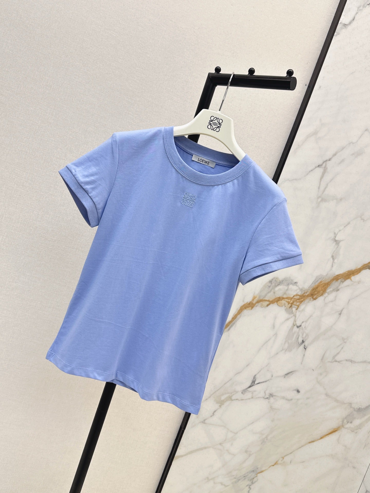Loe* 25ss lace back cotton t-shirt
