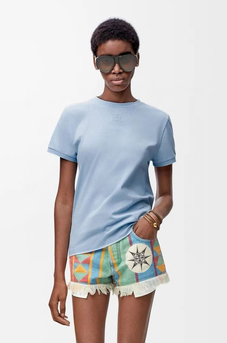 Loe* 25ss lace back cotton t-shirt