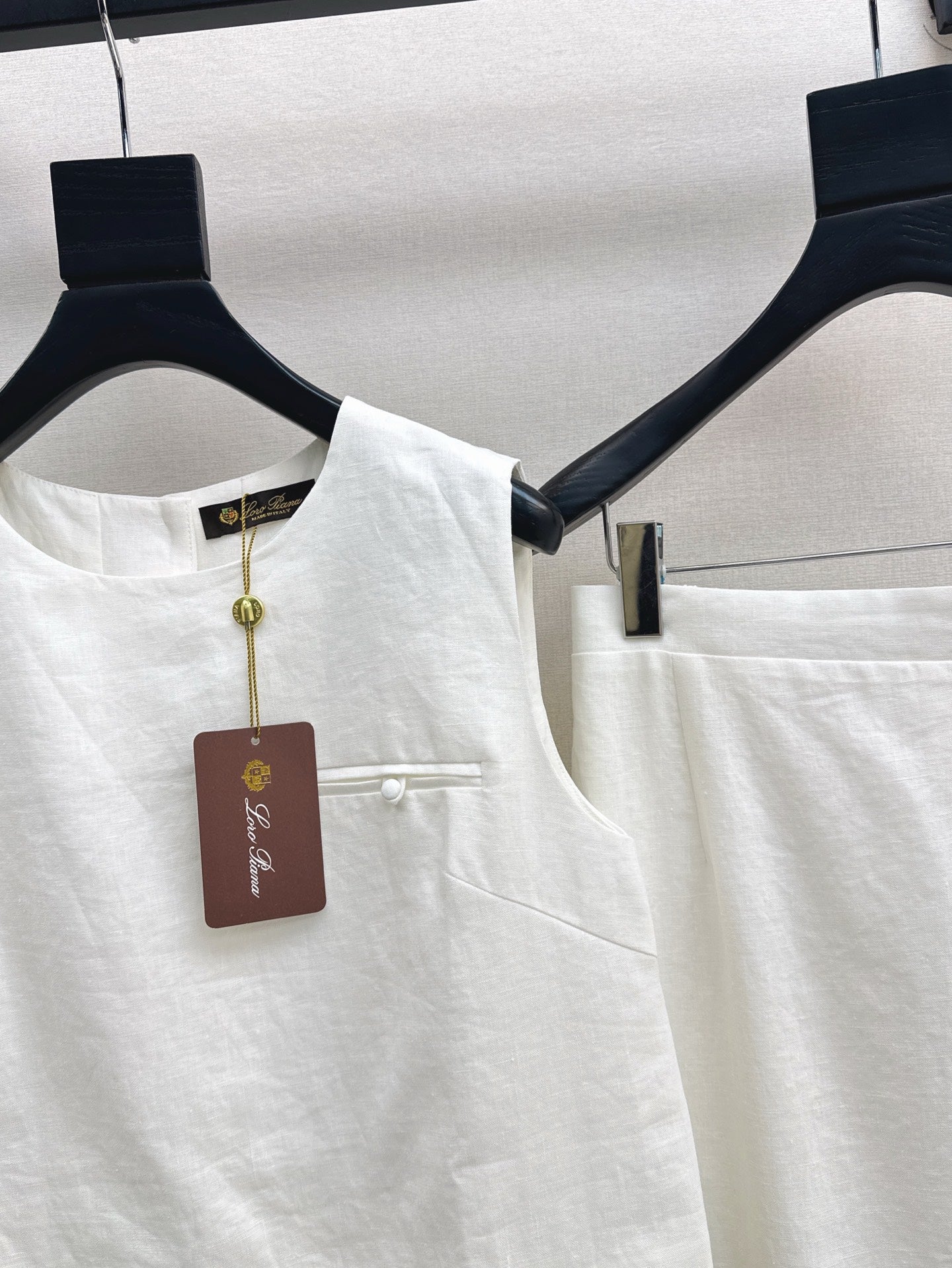 Lor*P 25ss lace trim cropped vest and skirt suit