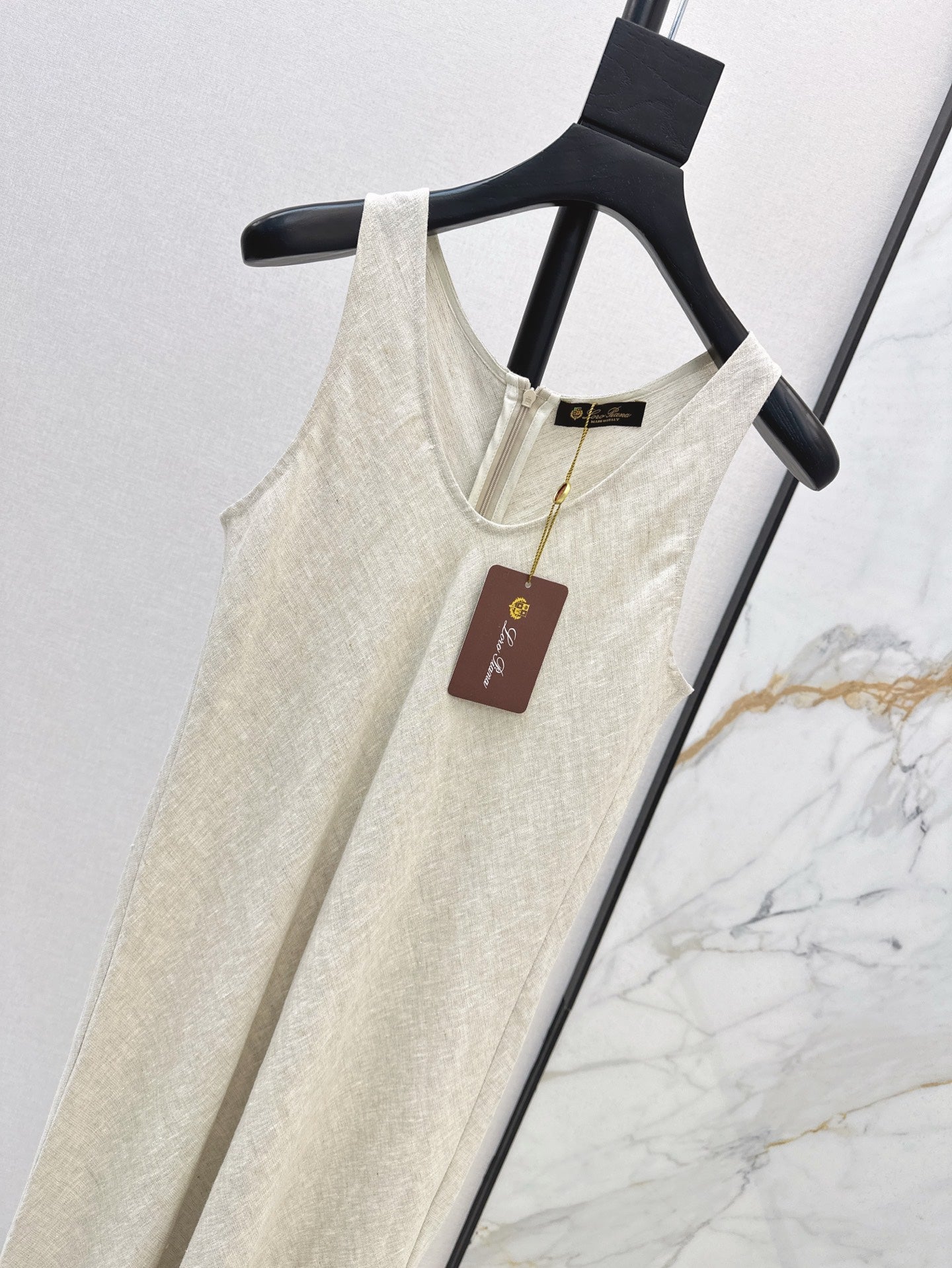 Lor*P 25ss sleeveless raw edge dress