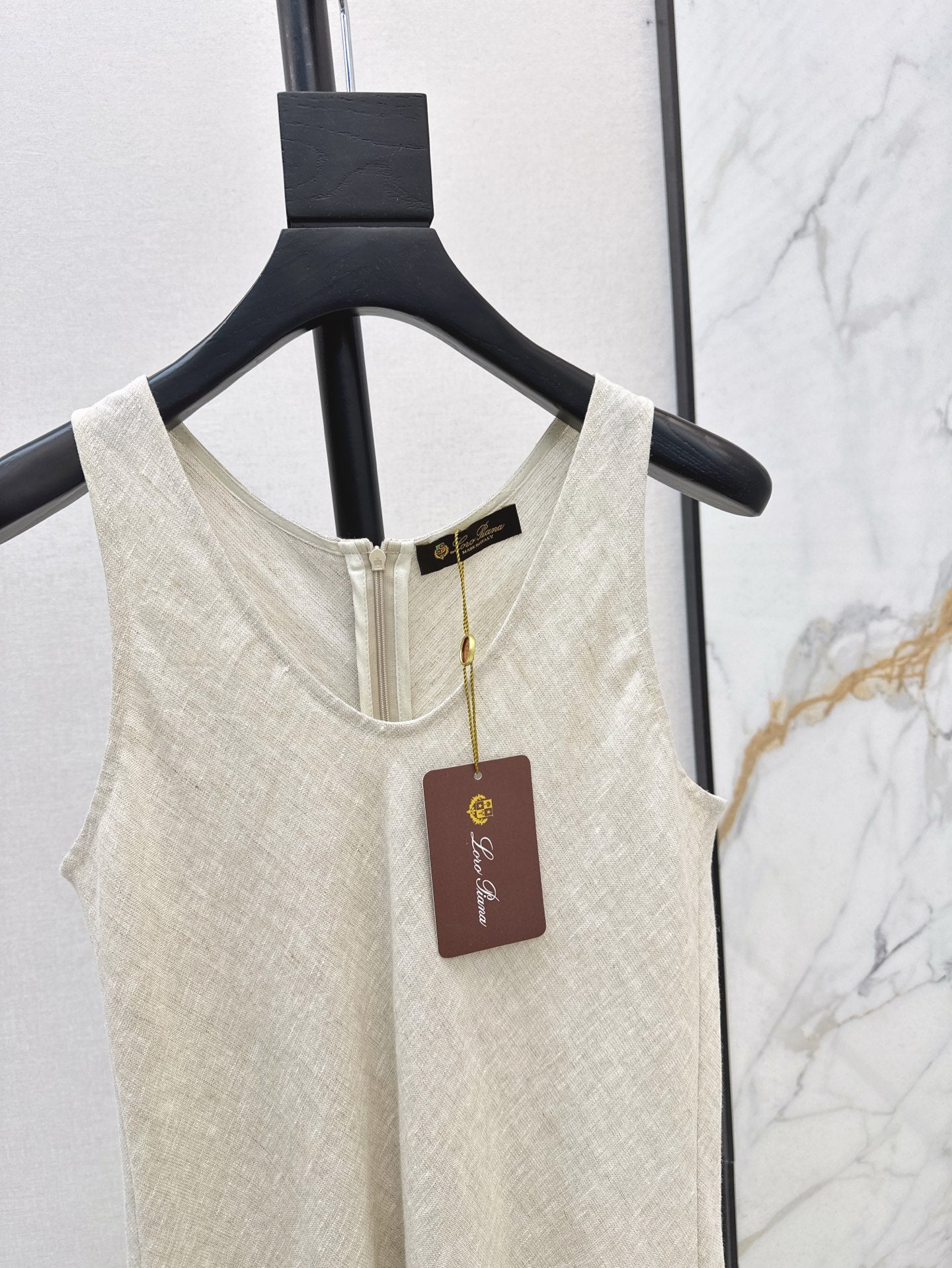 Lor*P 25ss sleeveless raw edge dress