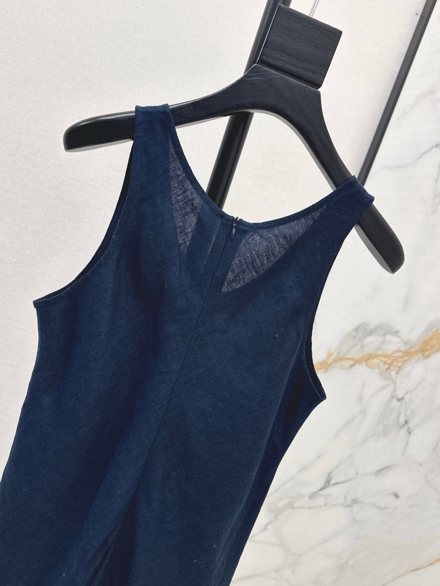 Lor*P 25ss sleeveless raw edge dress