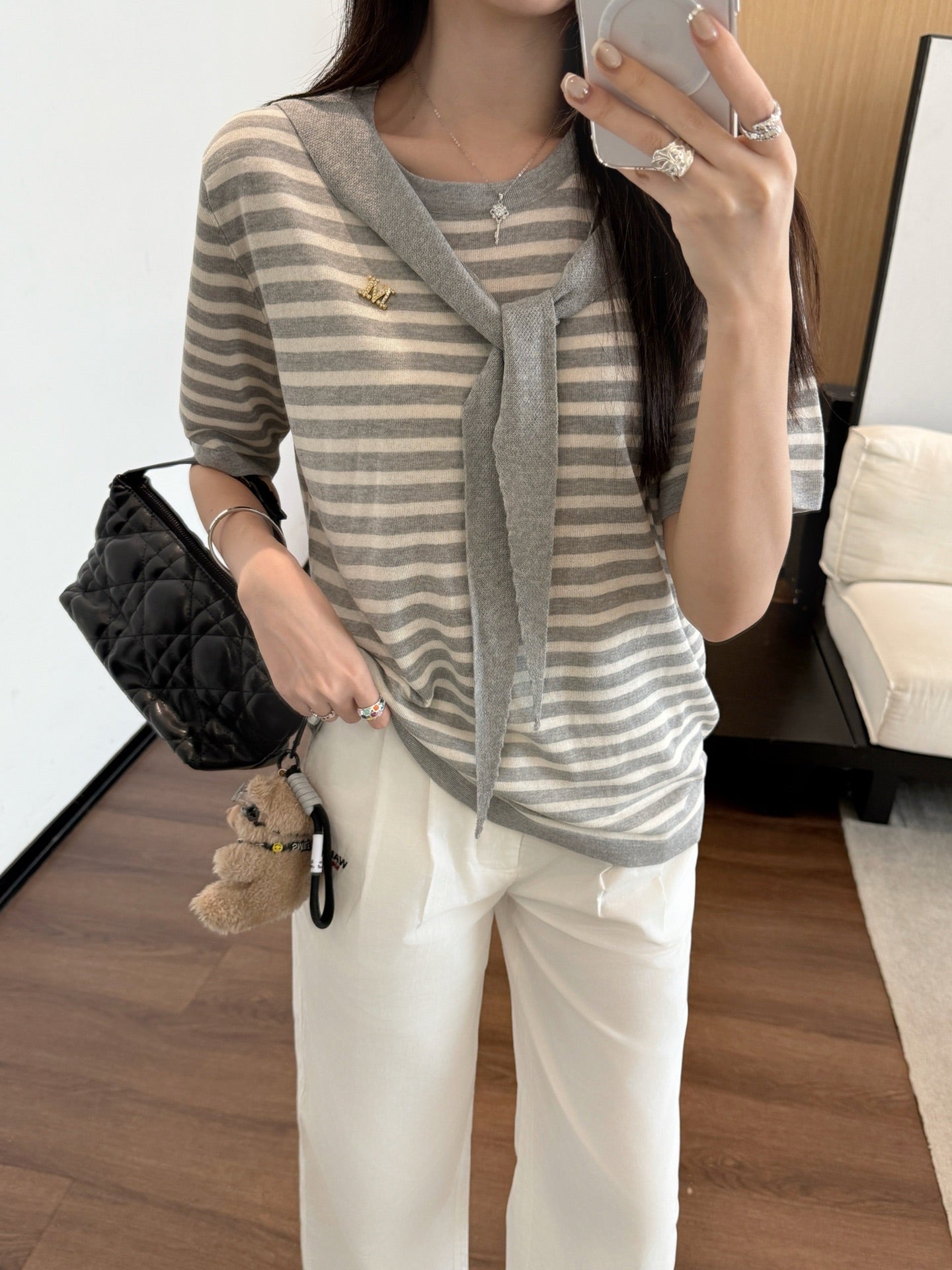 MaxM* 25ss shawl sweater