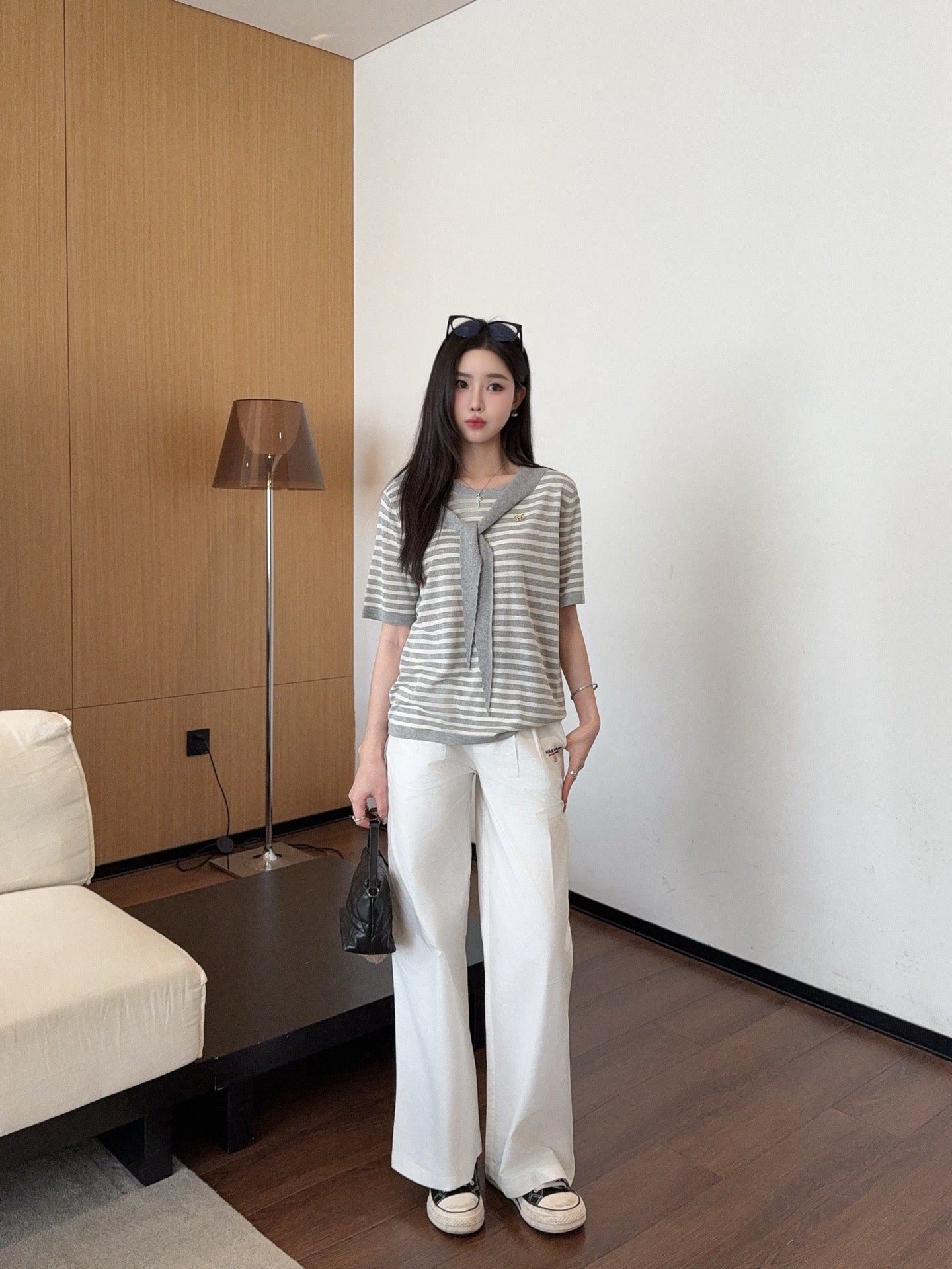 MaxM* 25ss shawl sweater