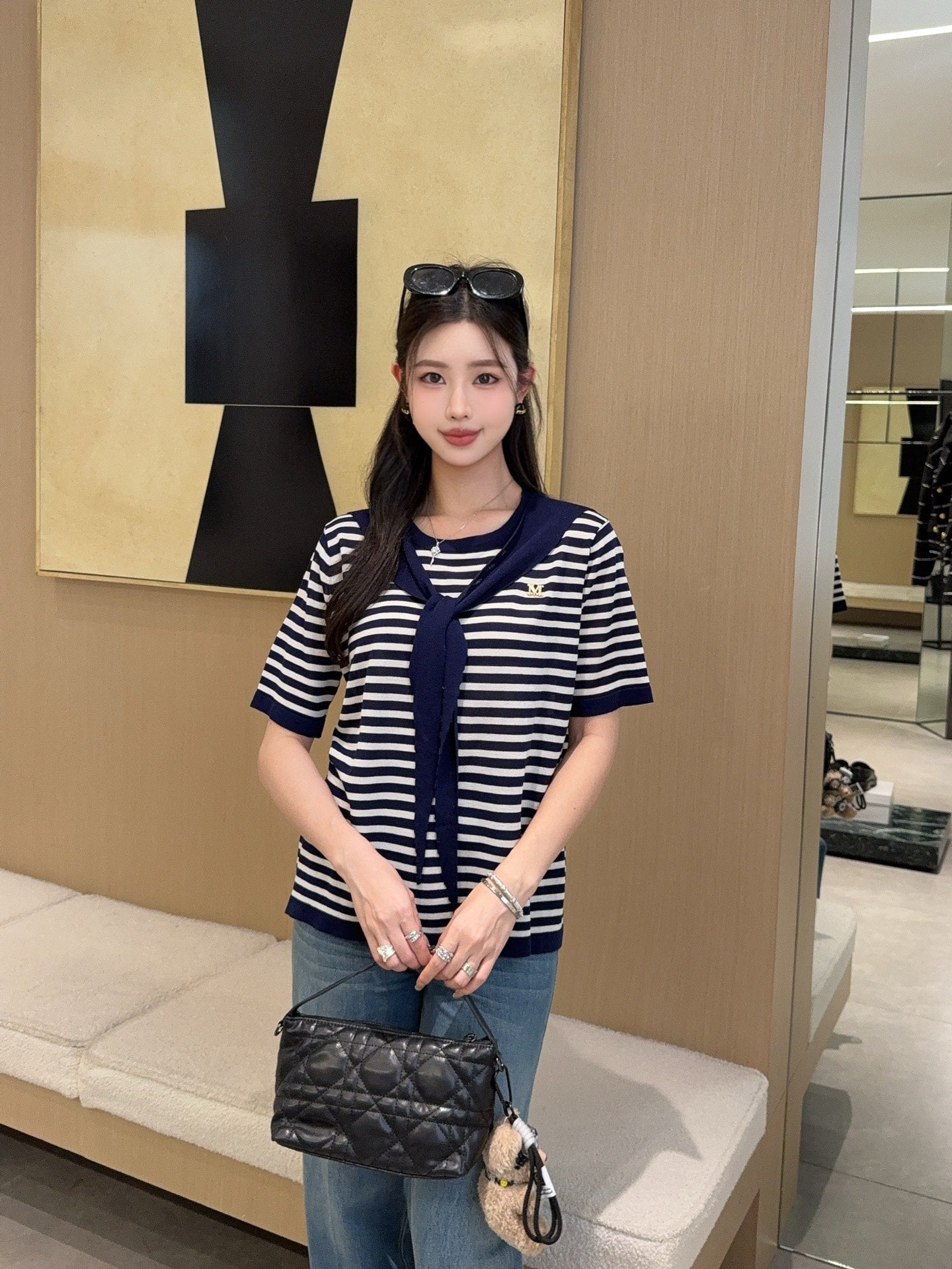 MaxM* 25ss shawl sweater