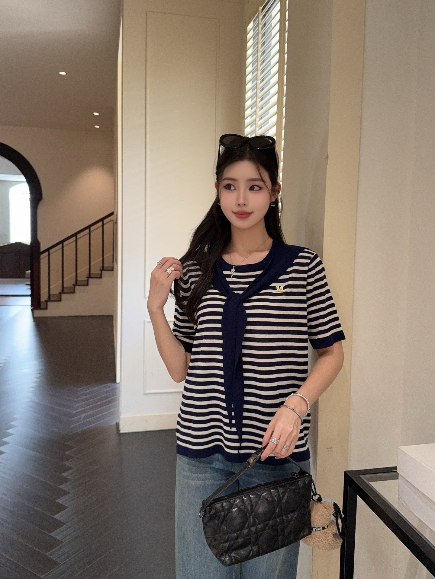 MaxM* 25ss shawl sweater