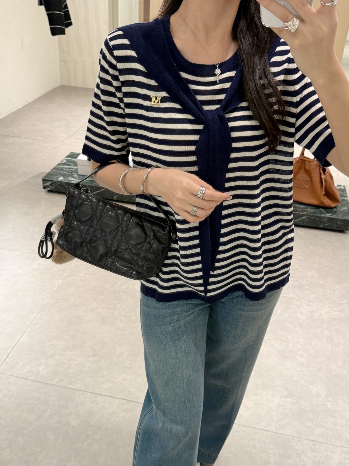 MaxM* 25ss shawl sweater