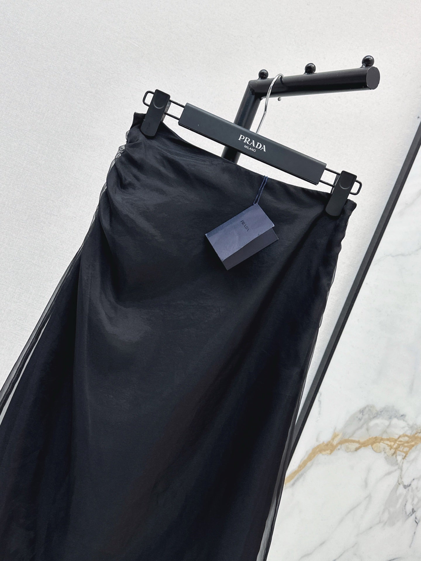 Pra* 25ss fitted mesh midi skirt