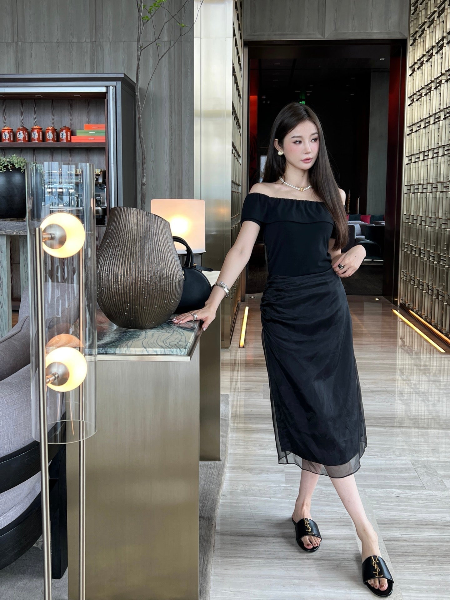 Pra* 25ss fitted mesh midi skirt