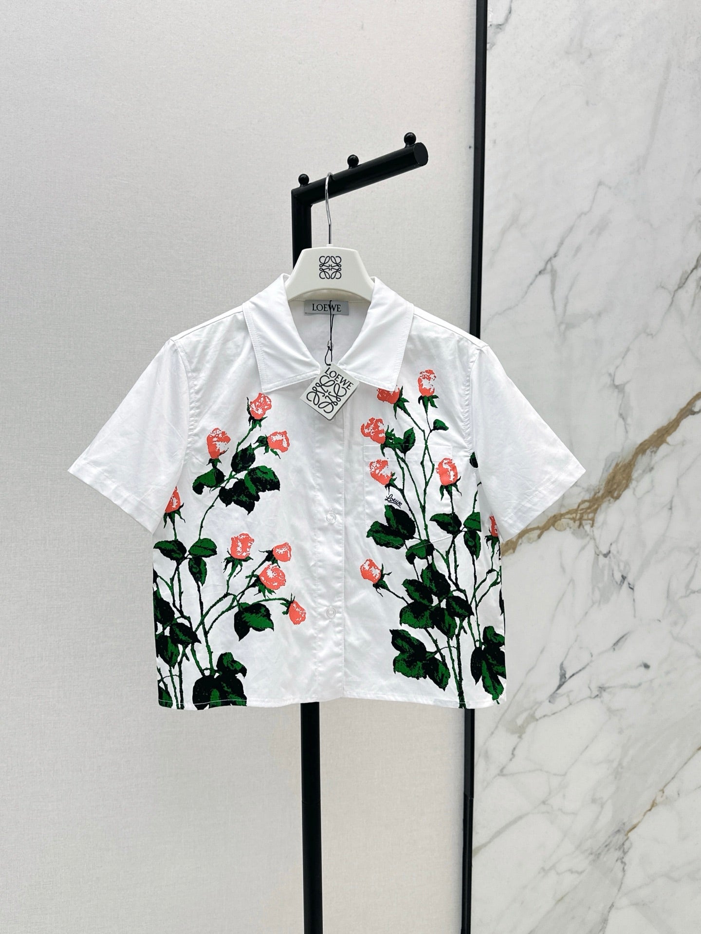 Loe* 25ss floral printed shirt
