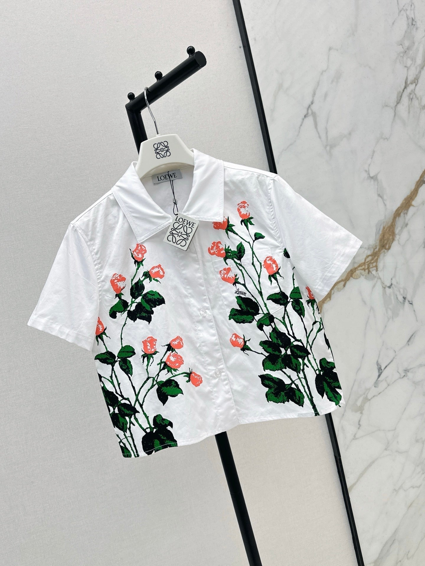Loe* 25ss floral printed shirt