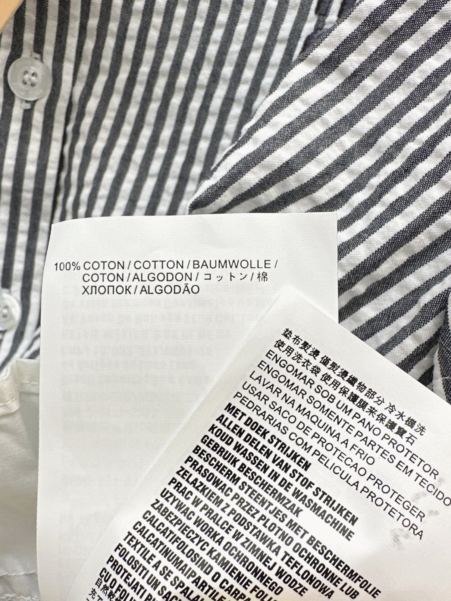 M*u 25ss striped crop pleated shirt