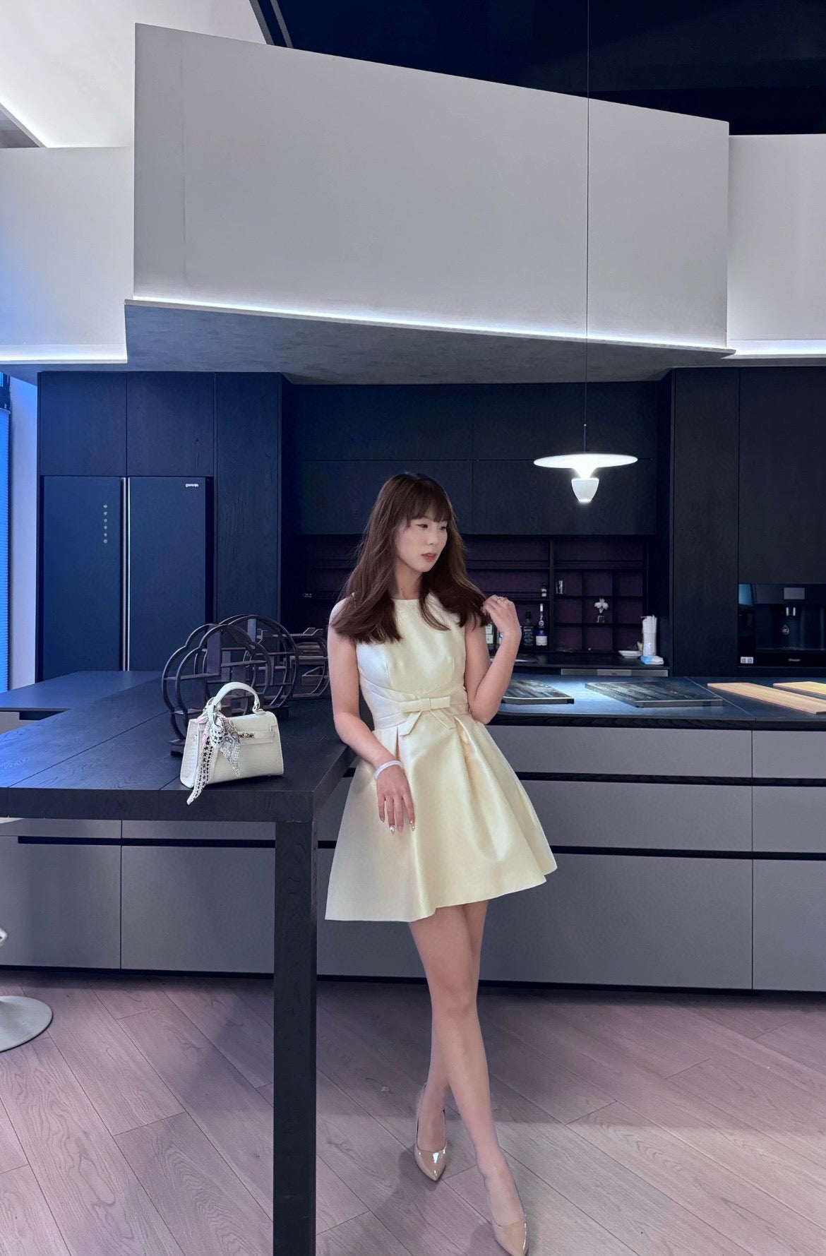 D*r 25ss short bow flared dress