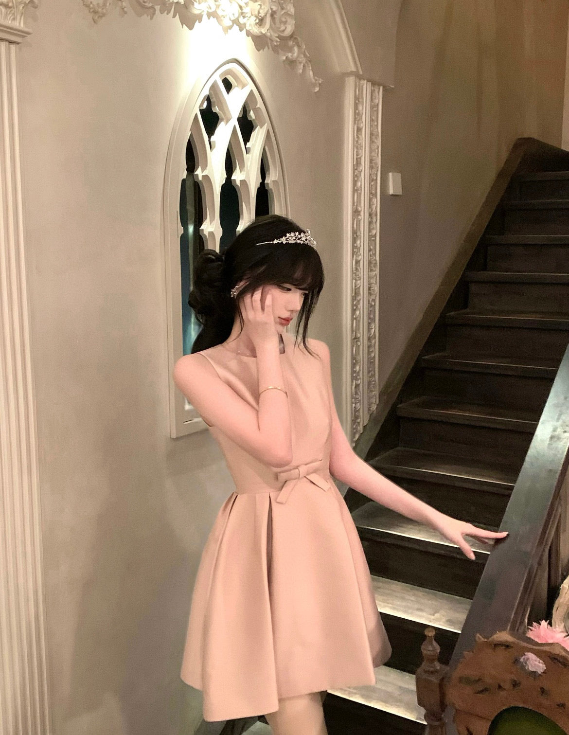 D*r 25ss short bow flared dress