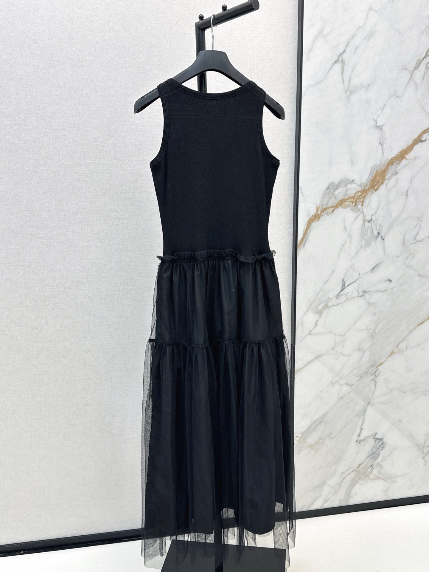 D*r 25ss mid-length mesh flared dress