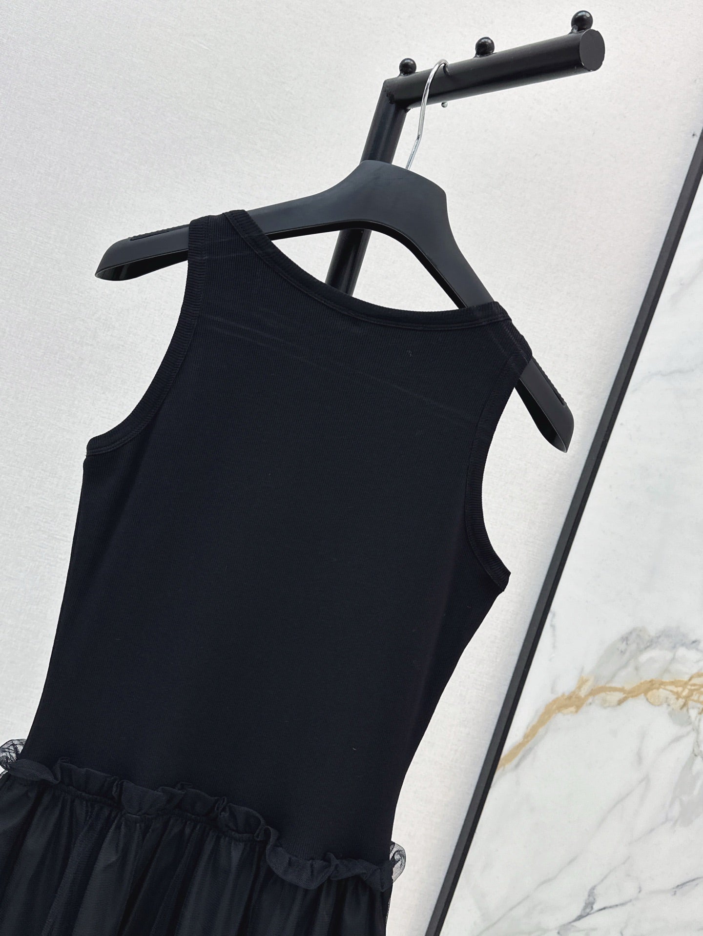 D*r 25ss mid-length mesh flared dress