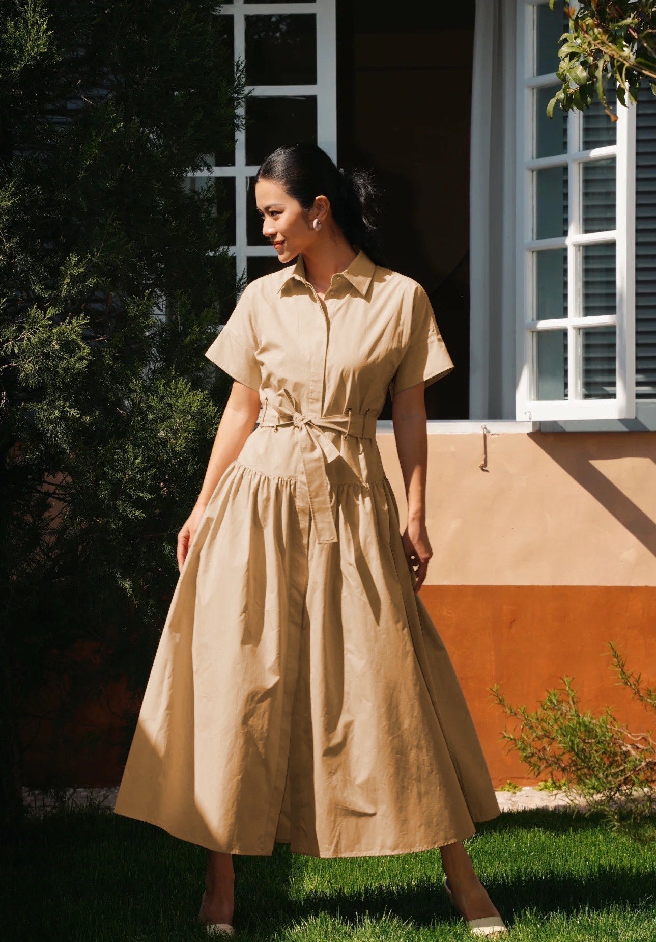 MaxM* 25ss belted dress