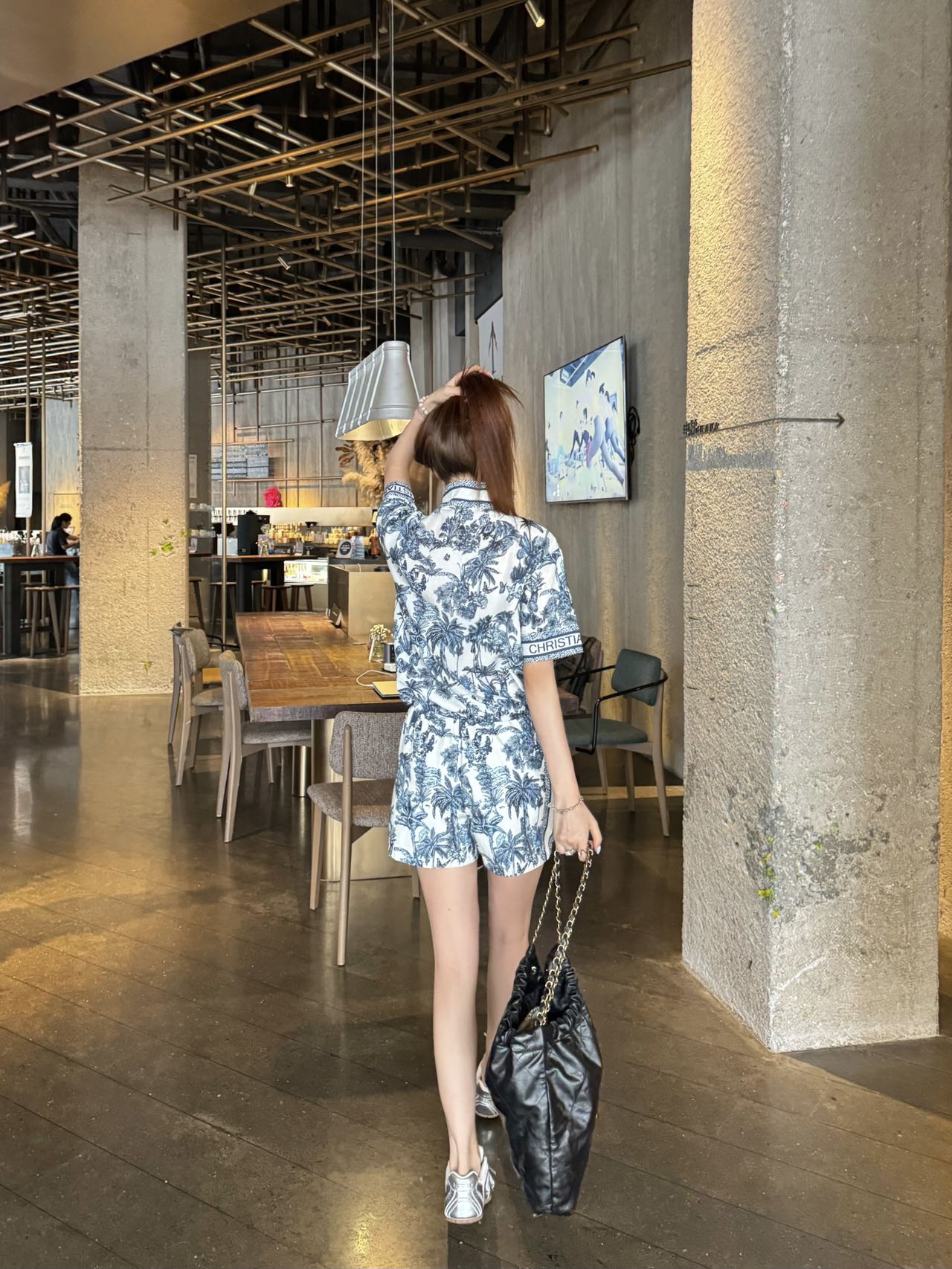 D*r 25ss short-sleeve printed top and shorts suit