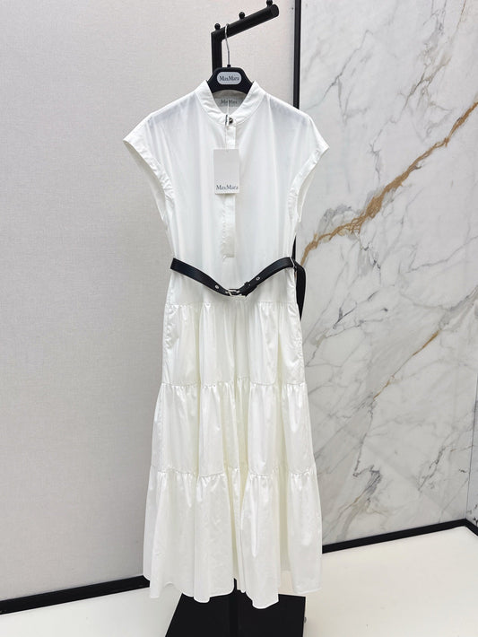 MaxM* 25ss long belted dress