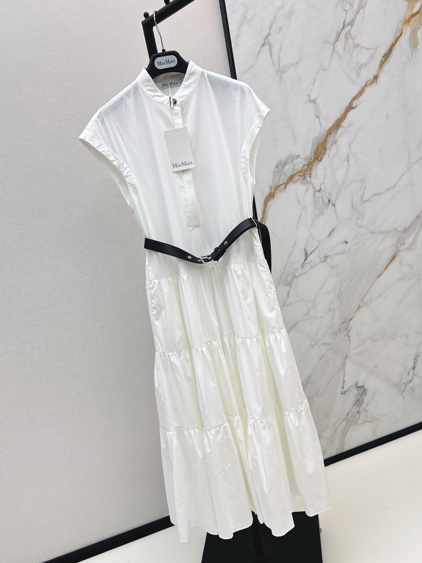 MaxM* 25ss long belted dress