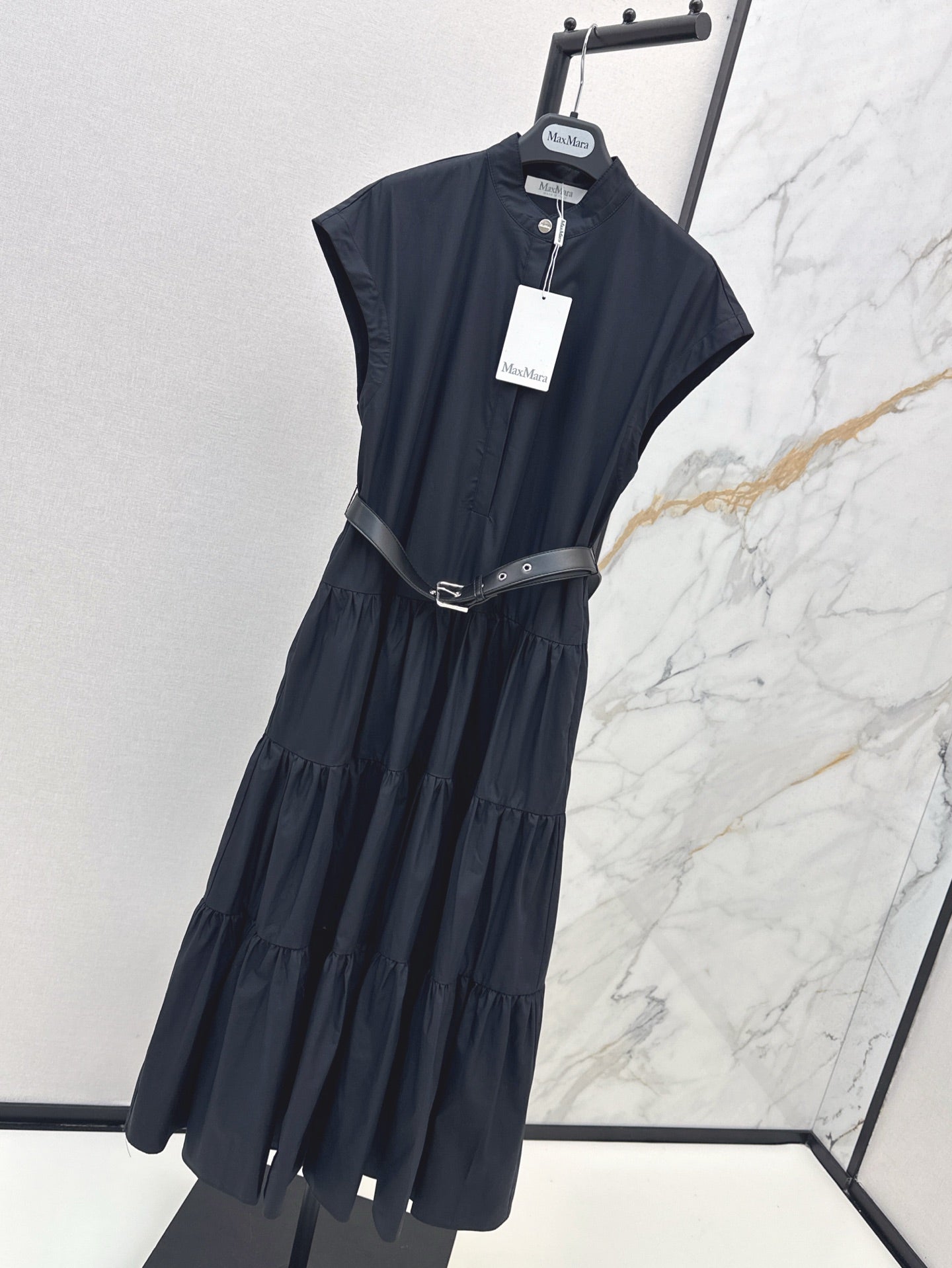 MaxM* 25ss long belted dress