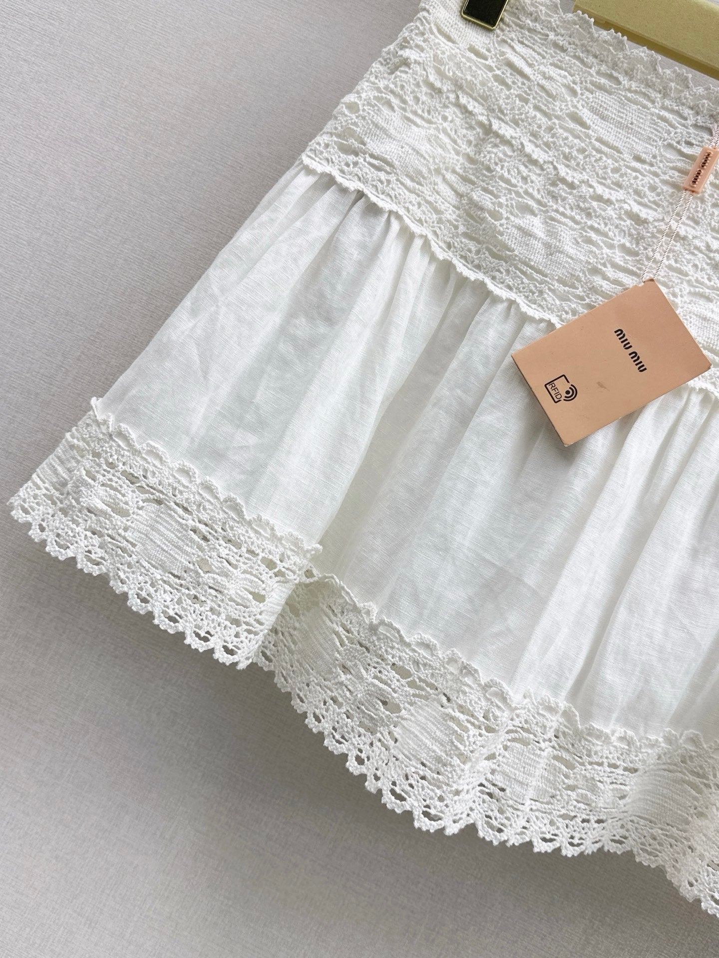 M*u 25ss lace shirt and shorts linen suit